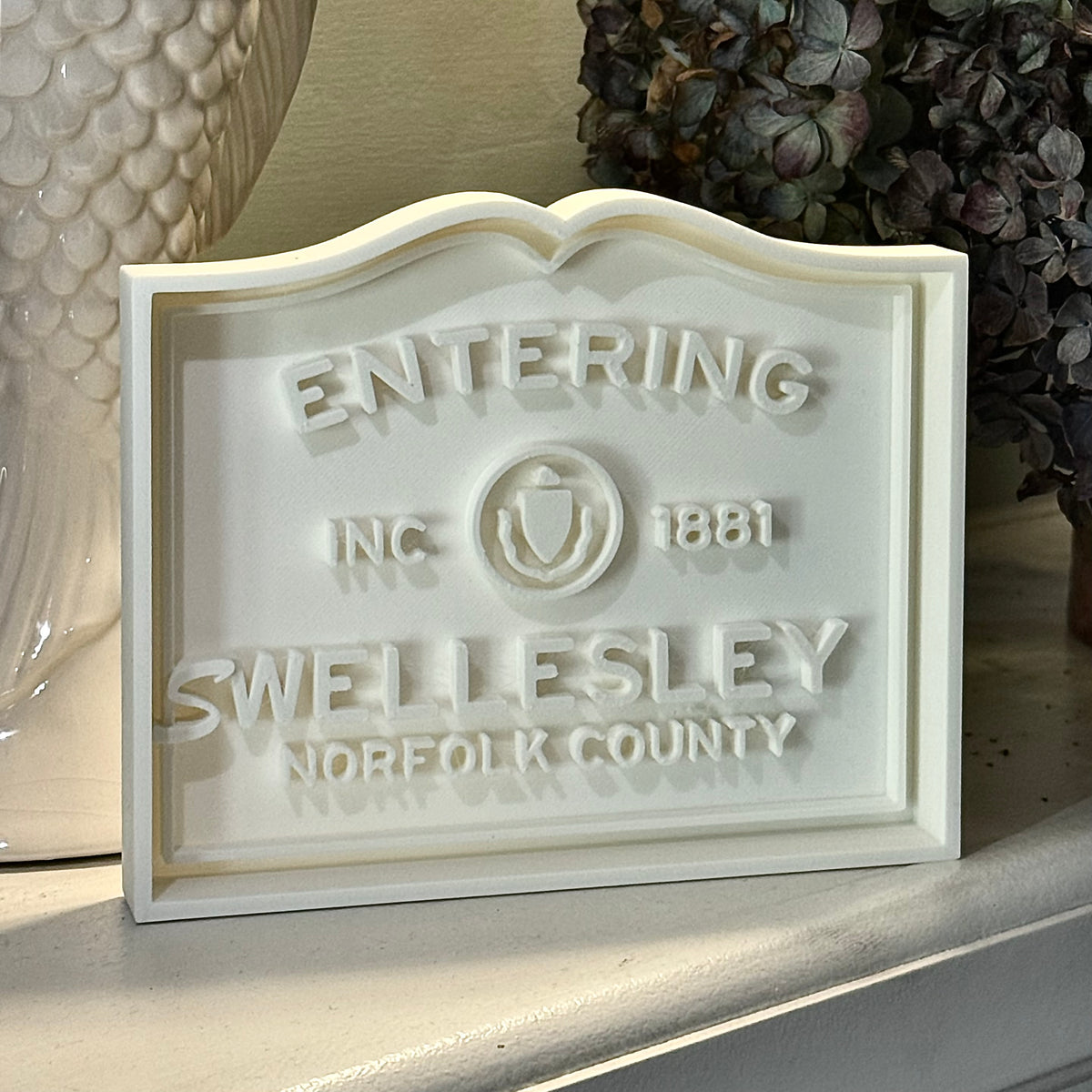 Custom Plaque Decor Inspired by Entering Town Sign | Personalized with your Text