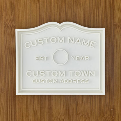 Custom Plaque Decor Inspired by Entering Town Sign | Personalized with your Text